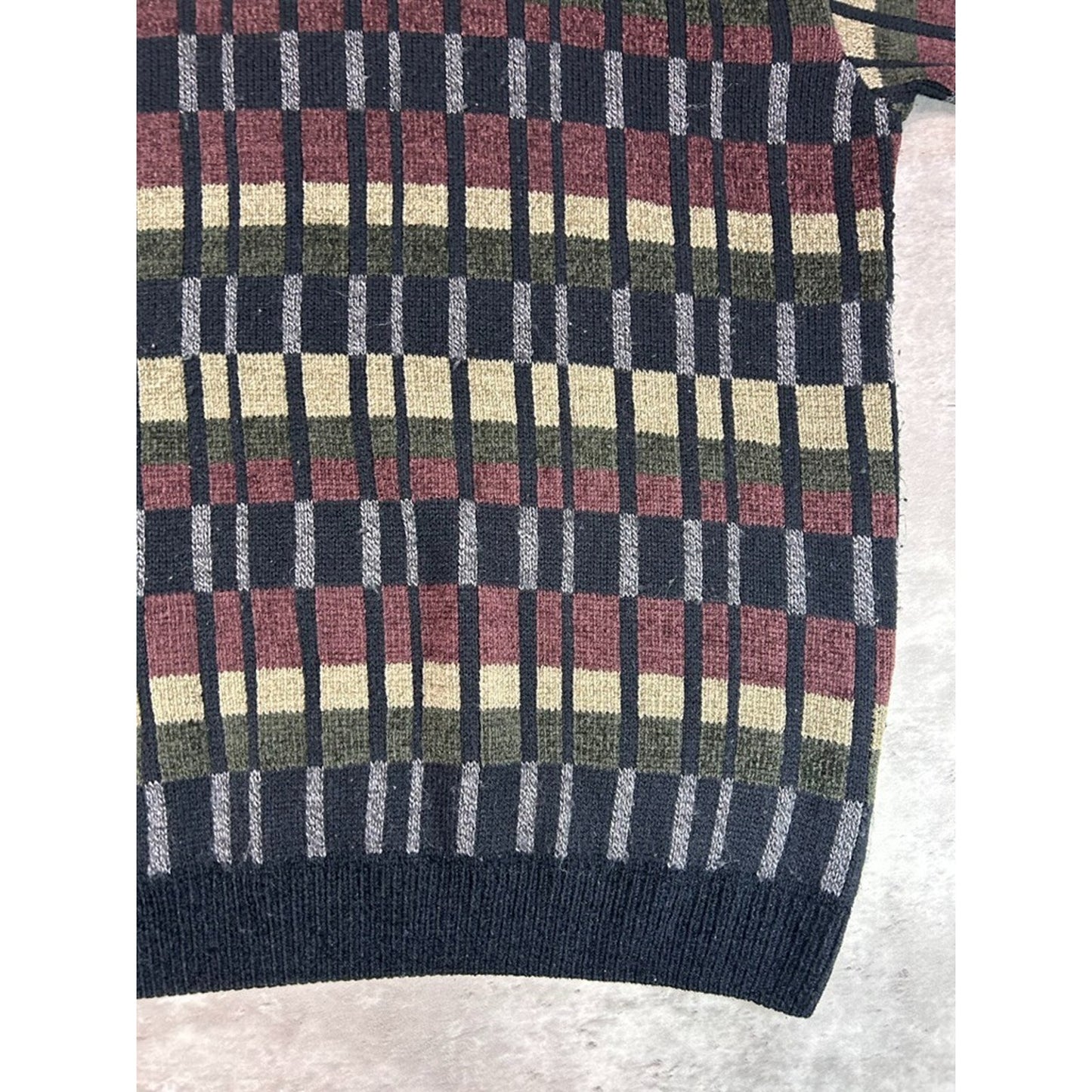 Vintage Knights Bridge Abstract Striped Pullover Knit Sweater Size Large