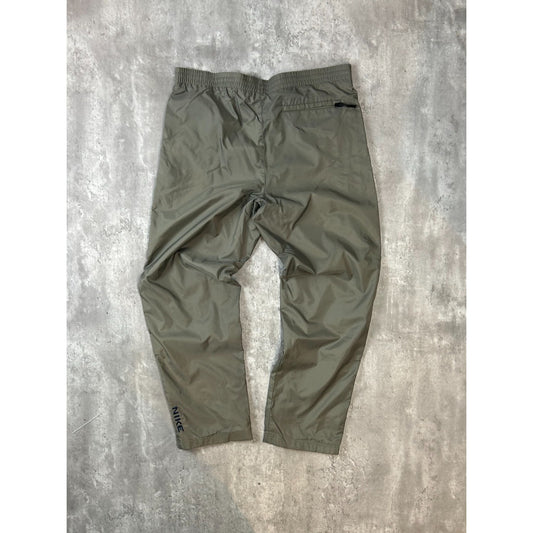 Vintage Y2K Nike Embroidered Spellout Earth Tone Nylon Track Pants Size Medium