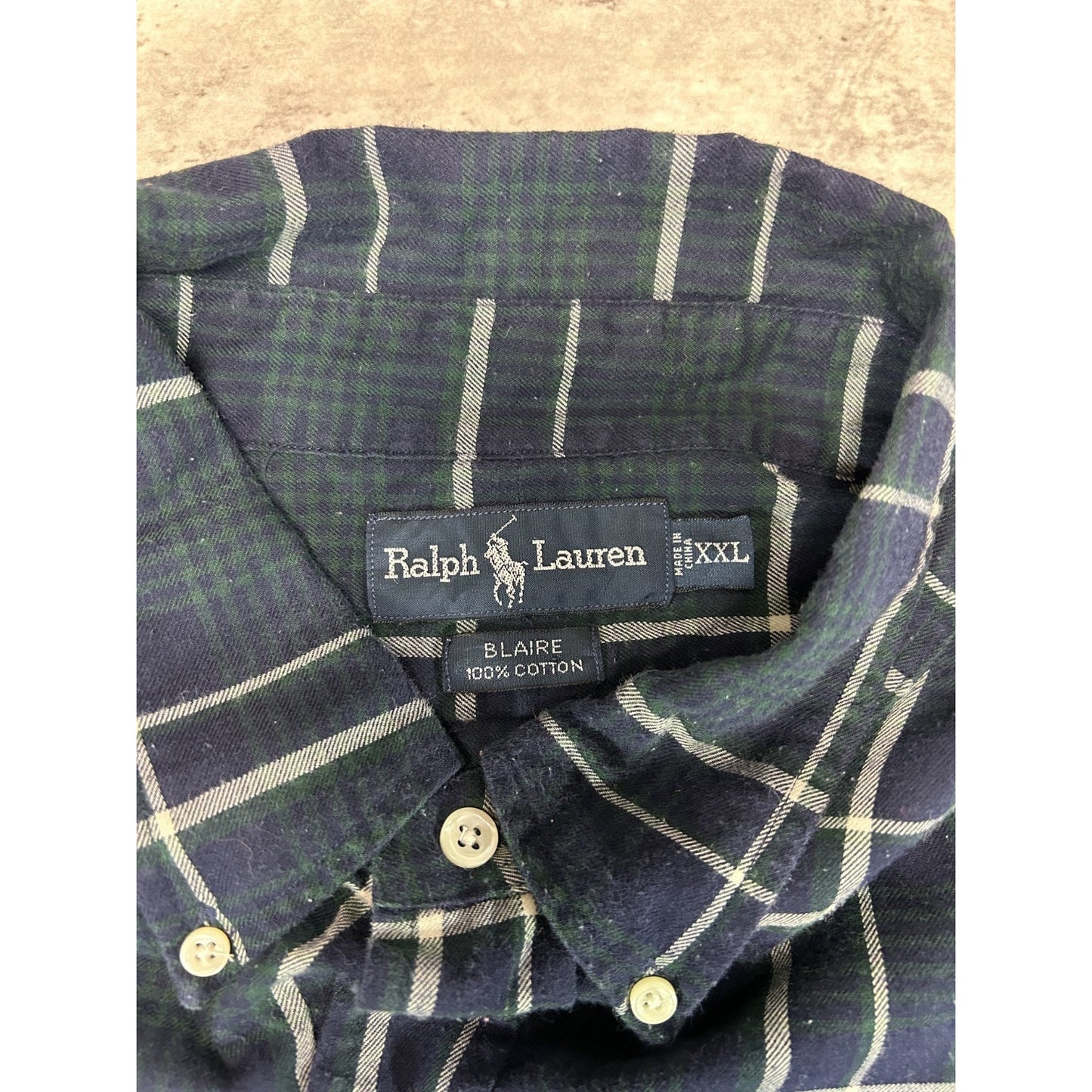 VTG Polo Ralph Lauren Plaid Reworked Cropped Long Sleeve Button Up Shirt Sz XXL