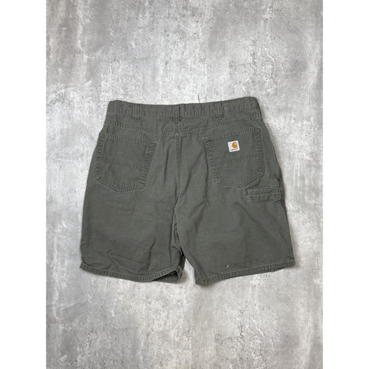 Vintage Carhartt Original Fit Canvas Workwear Five Pocket Shorts Size 38 Green