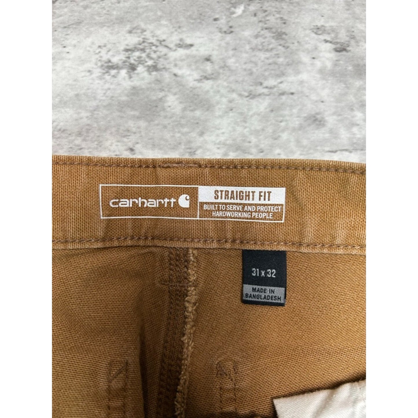 Carhartt Straight Fit Canvas Workwear Carpenter Pants Size 32 Beige