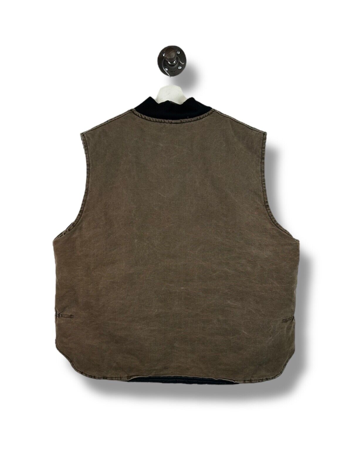 Vintage Carhartt Quilted Lined Canvas Workwear Vest Jacket Size XXL Brown