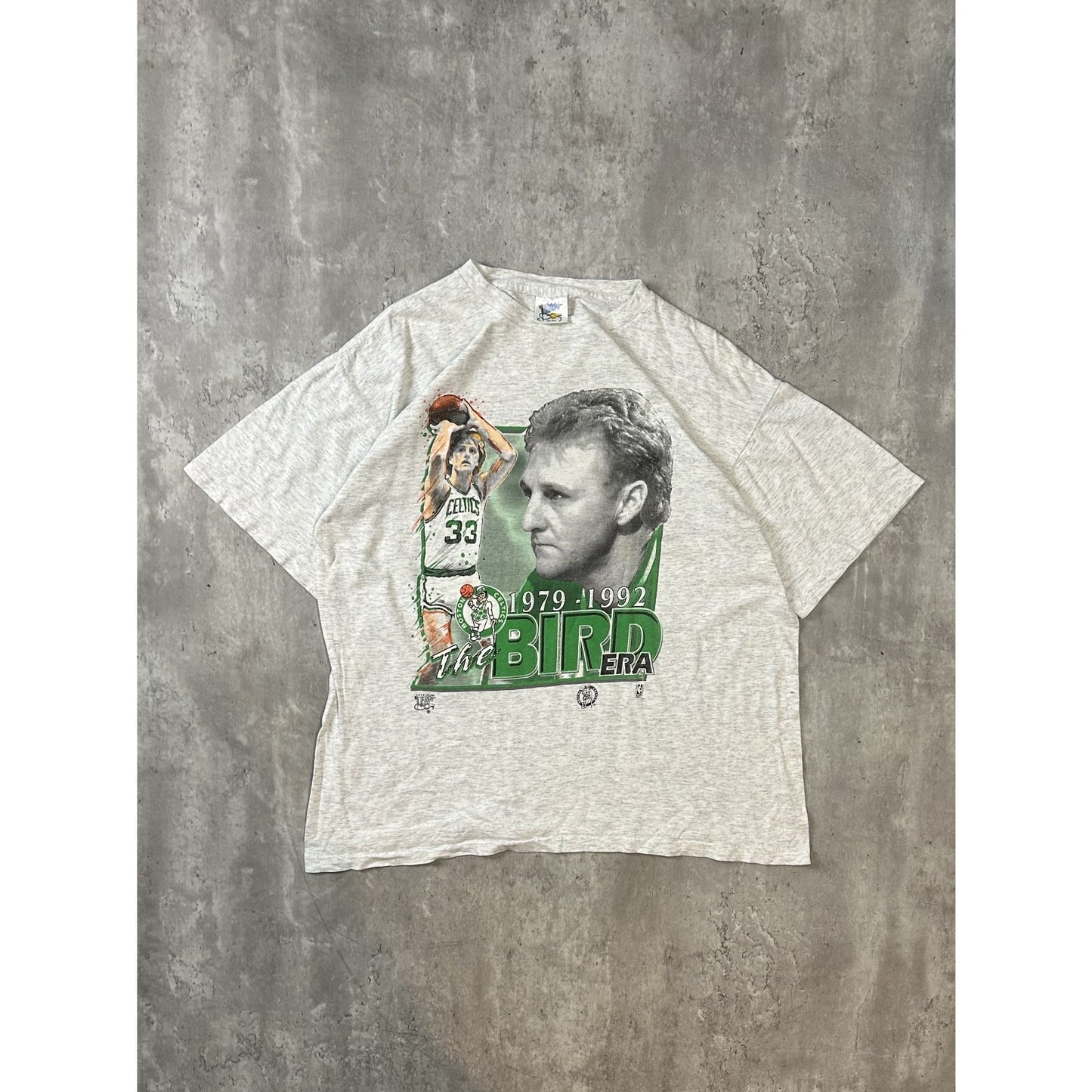 Vintage 1992 Larry Bird #33 Boston Celtics NBA Player Graphic T-Shirt Size XL