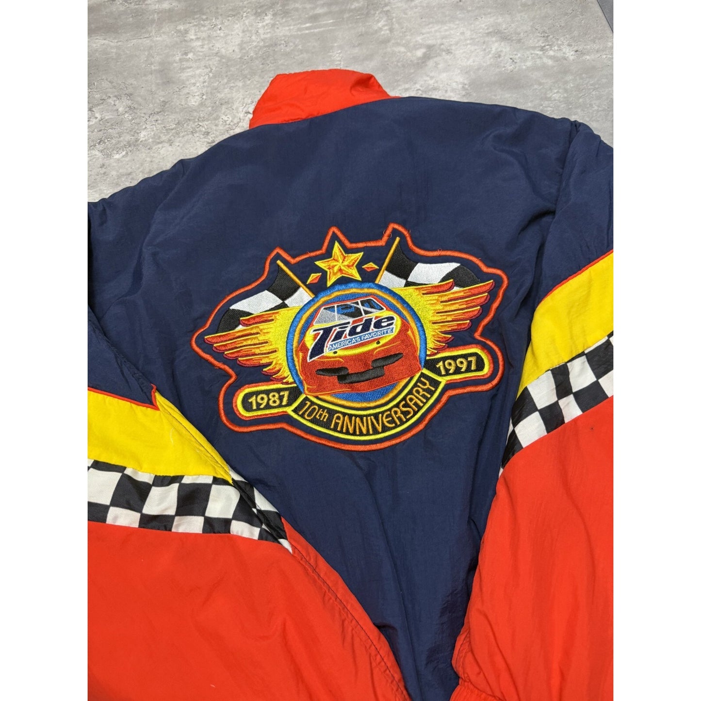 Vintage 1997 Tide Racing Team 10 Year Anniversary Embroidered Jacket Size XL