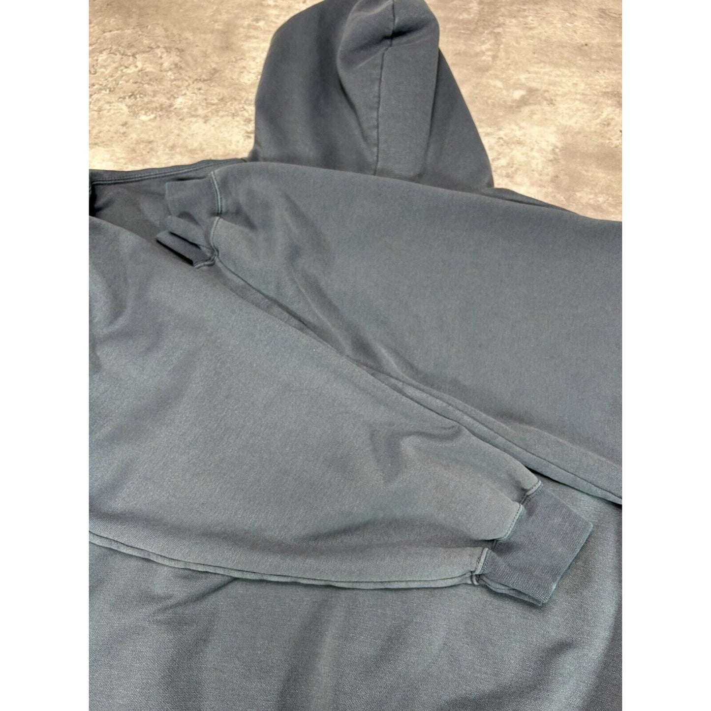 Vintage Carhartt Embroidered Logo Hooded Workwear Sweatshirt Size XL Blue