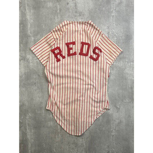 Vintage 90s Cincinnati Reds MLB Pinstripe Stitched Baseball Jersey Size Small