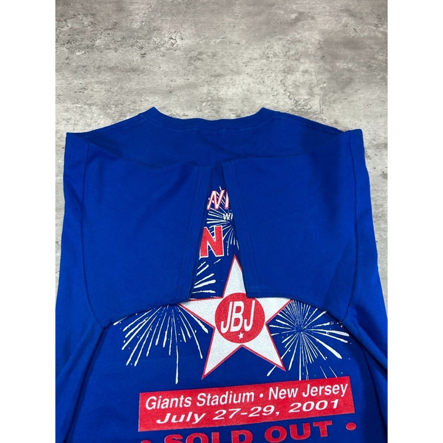 Vintage 2001 Bon Jovi One Wild Time Rock Music Concert T-Shirt Size XL Blue
