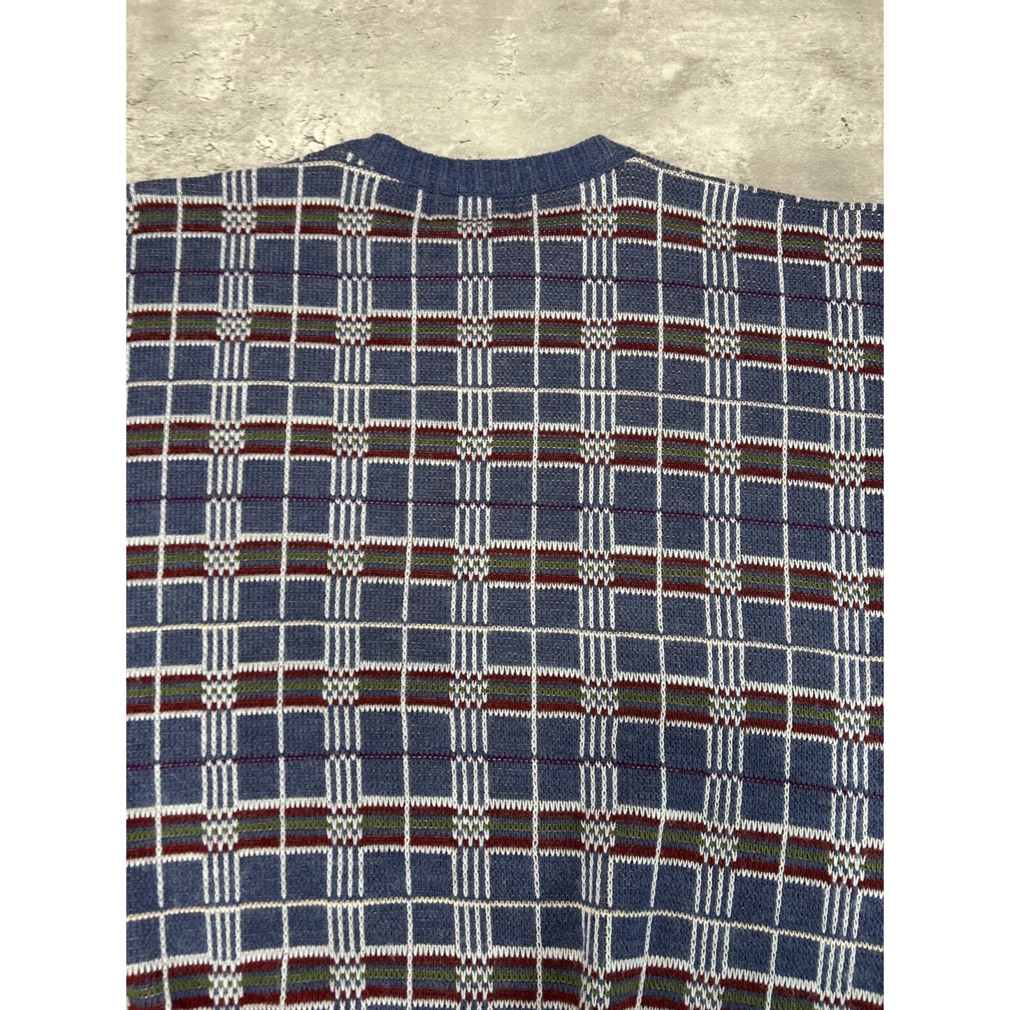 Vintage 80s/90s London Fog Plaid Print Pullover Knit Sweater Size Medium