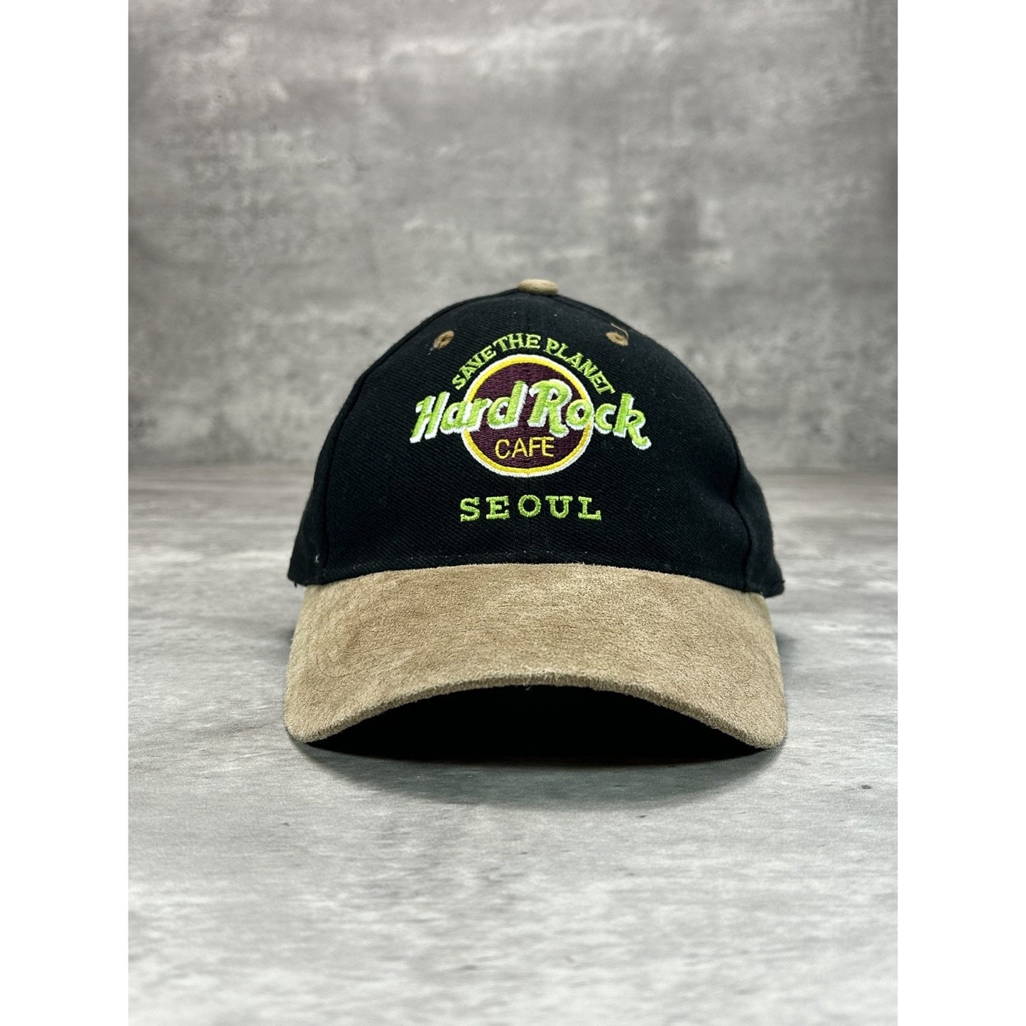 Vintage 90s Hard Rock Cafe Seoul Embroidered Logo Destination Snapback Hat OSFA