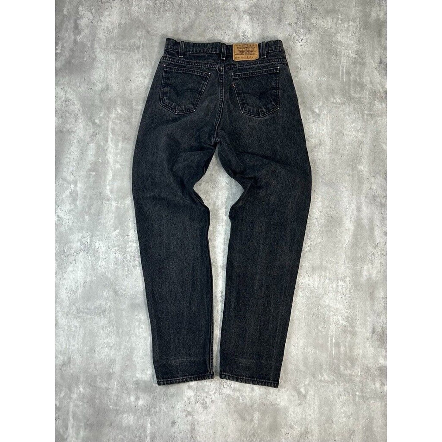 Vintage 80s/90s Levis 550 Orange Tab Tapered Leg Black Denim Pants Size 30W