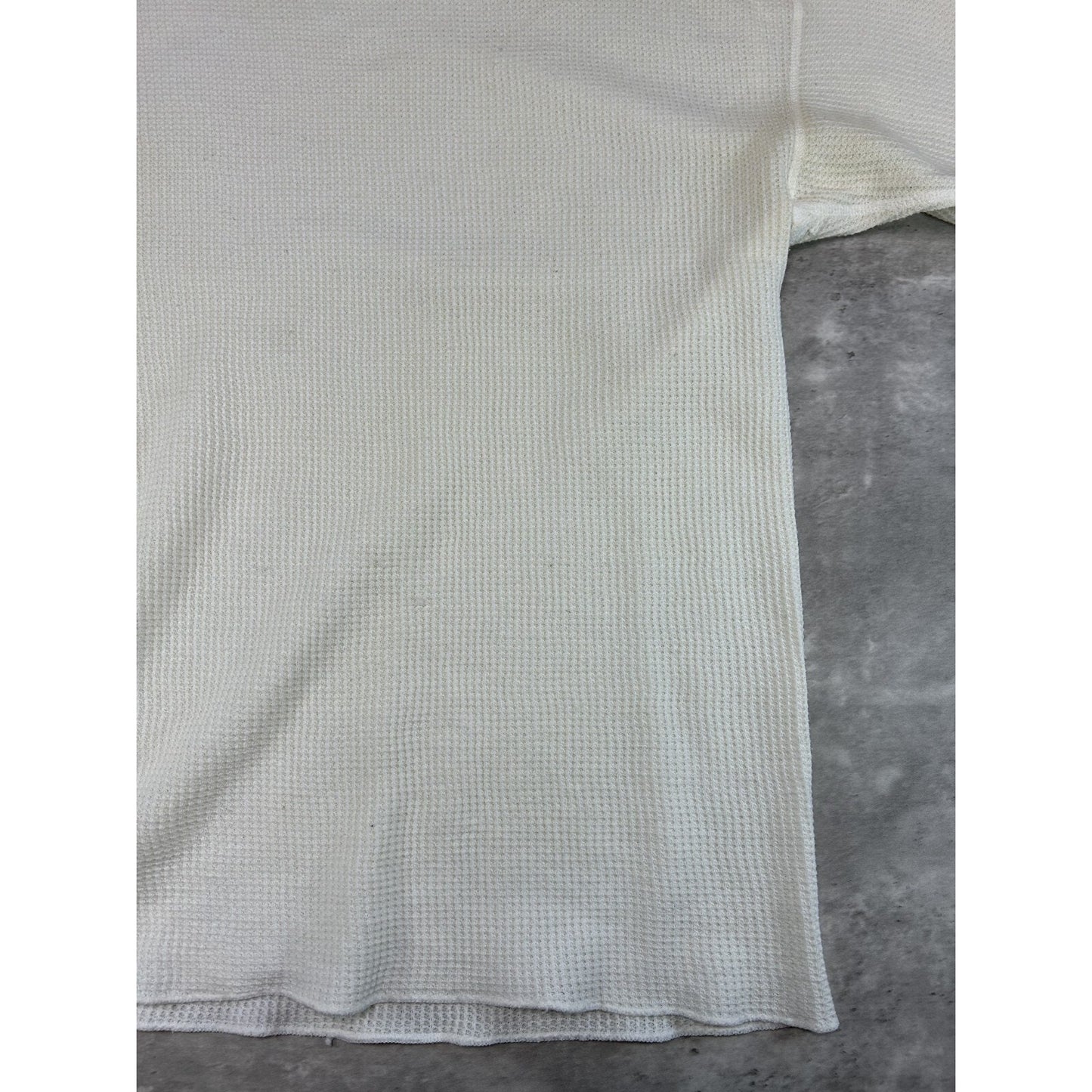Vintage 80s Cotton Thermal Waffle Print Long Sleeve T-Shirt Size Large