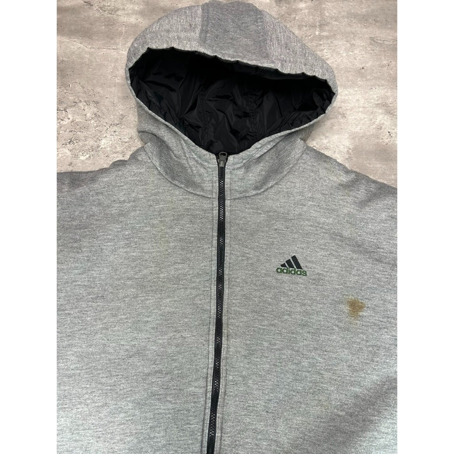 Vintage 90s Adidas Nylon Reversible Embroidered Logo Hooded Jacket Size XL