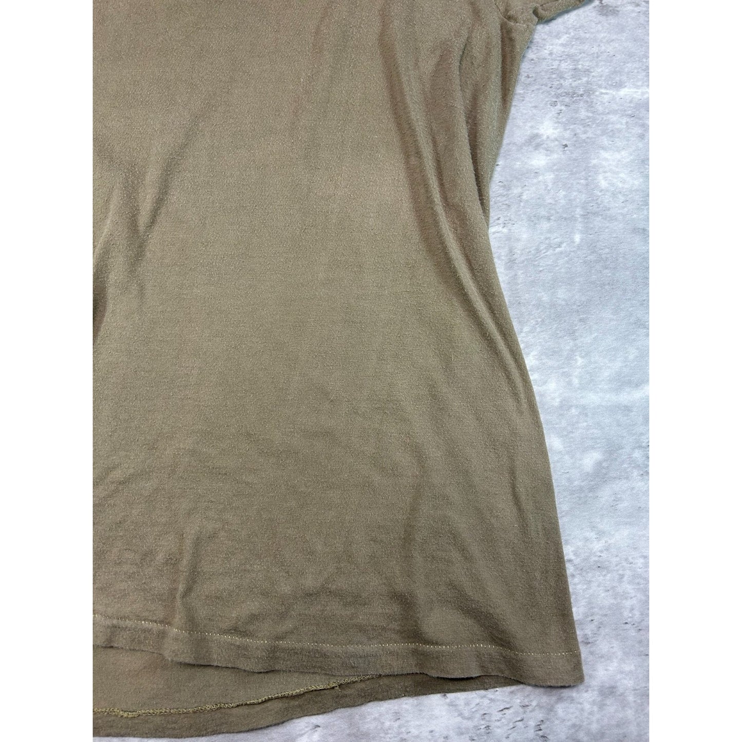 Vintage 1980s Single Stitch Earth Tone Blank T-Shirt Size Small Beige