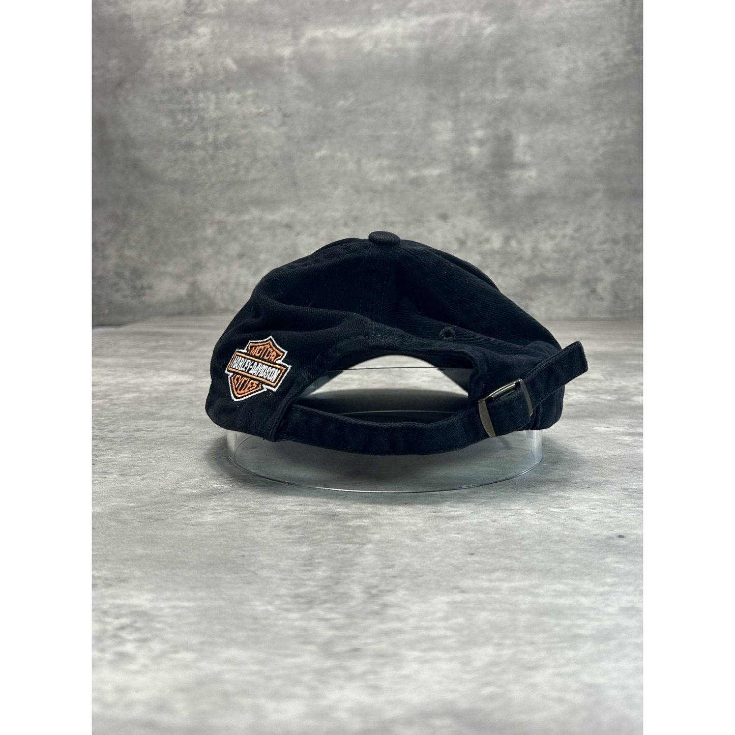 Vintage Harley Davidson Motorcycles Embroidered Spellout Strapback Hat OSFA