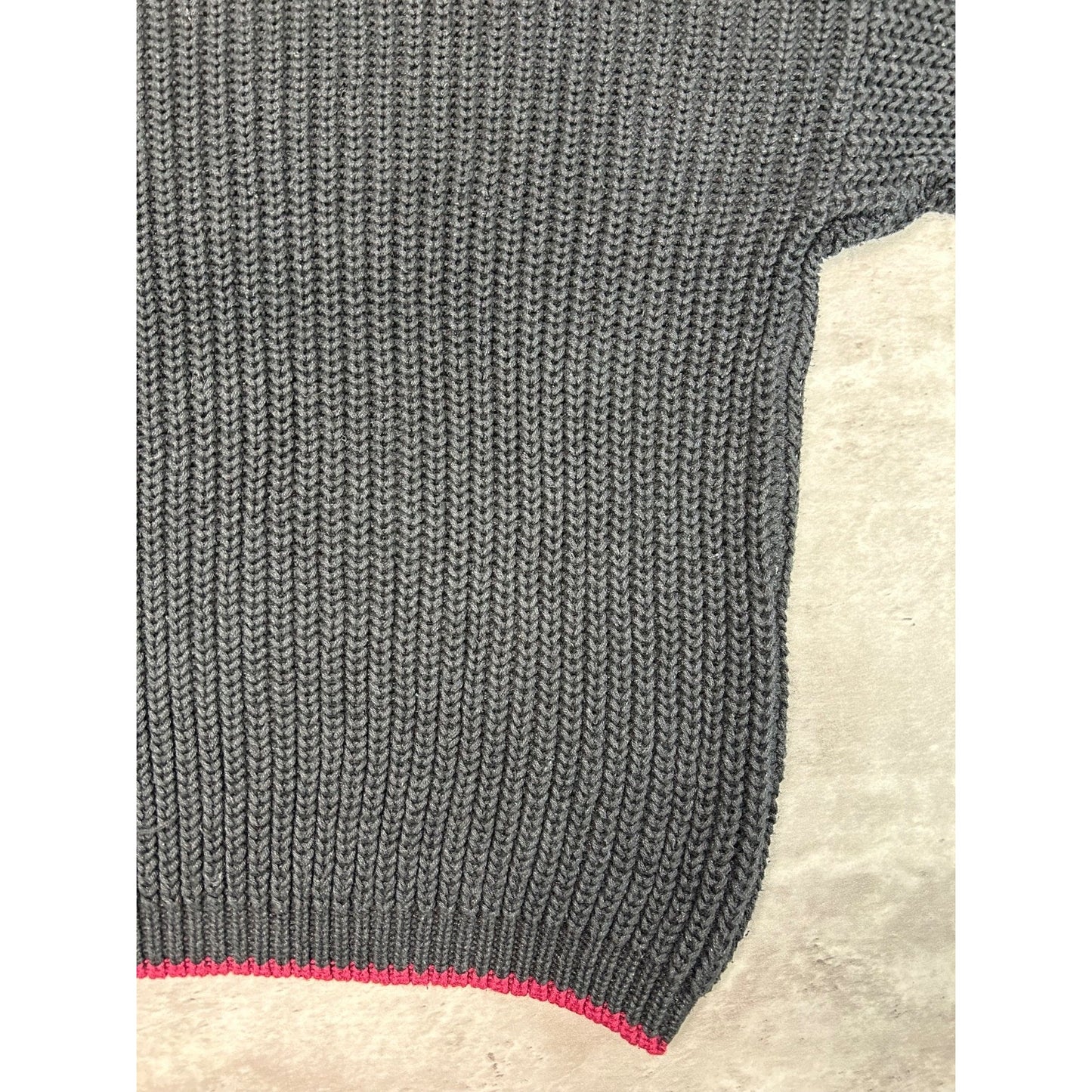Vintage 90s Striped Sleeve Pullover Ribbed Knit Sweater Size Medium