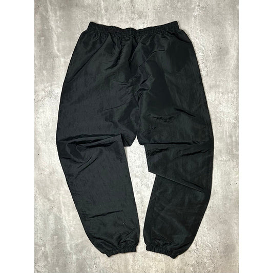 Vintage 90s Surf Style Embroidered Patch Nylon Track Pants Size XL Black
