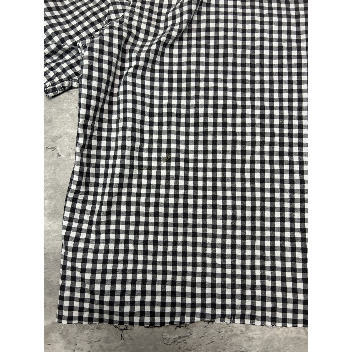 Vintage Chaps Denim Plaid Pearl Snap Short Sleeve Cropped Button Up Shirt Large