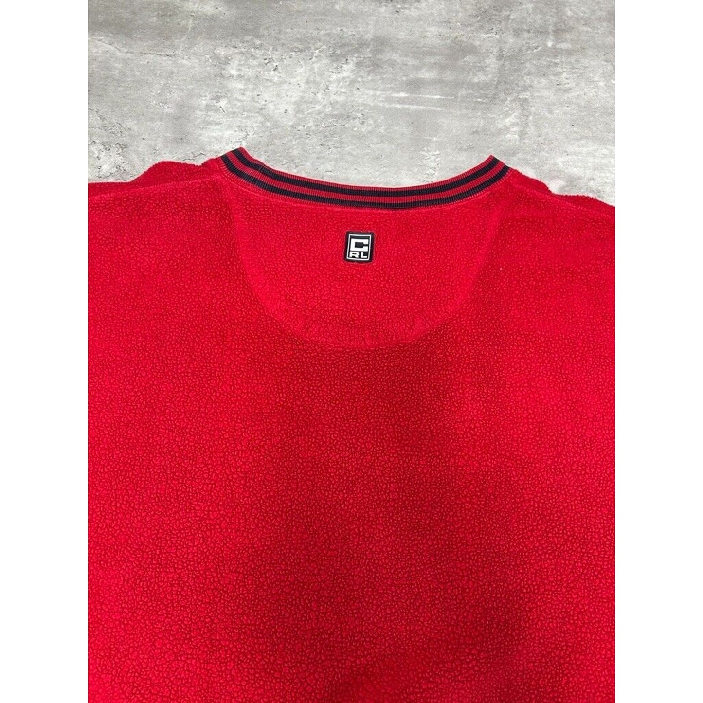 Vintage Chaps Ralph Lauren Embroidered Fleece Crewneck Sweatshirt Size XXL Red