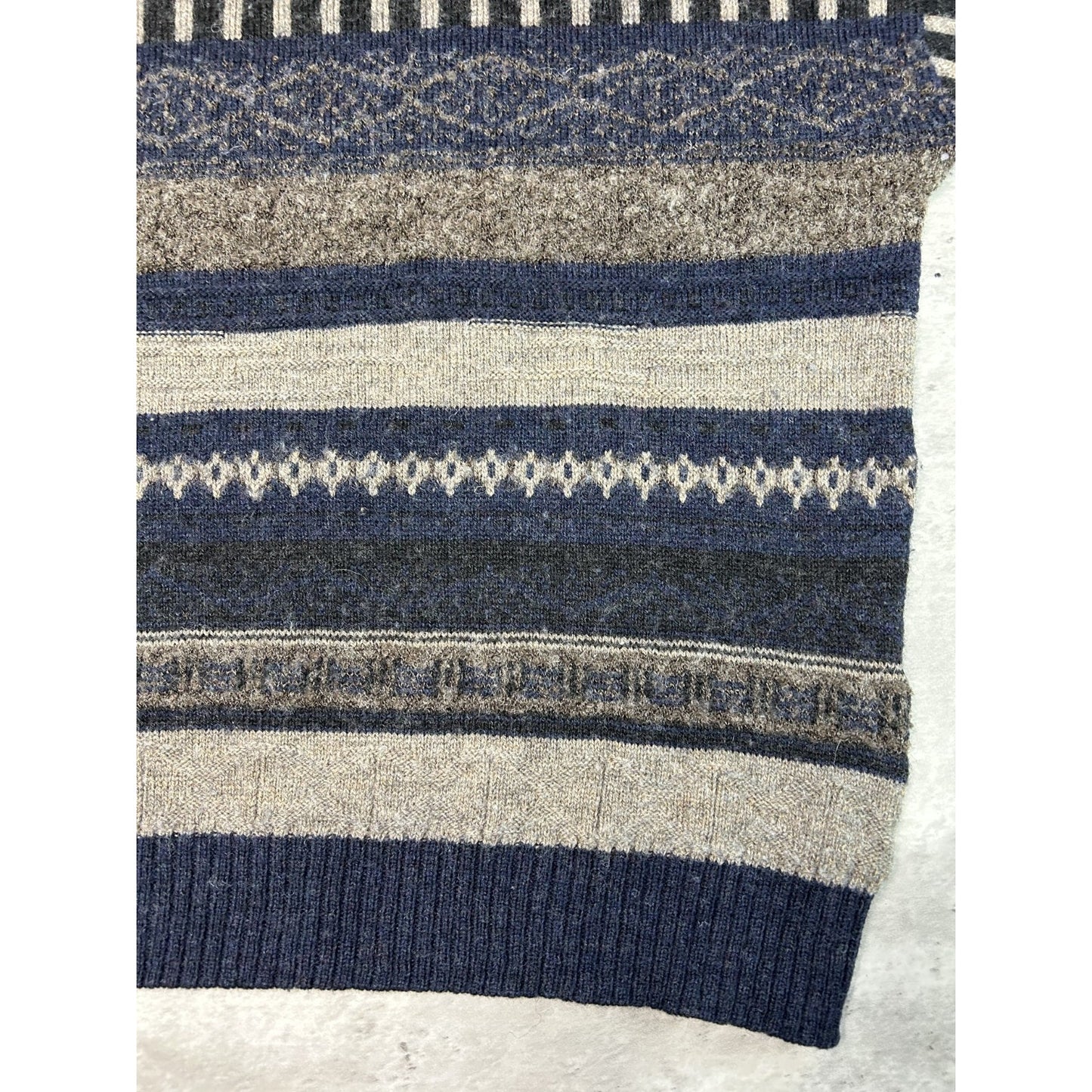 Vintage 90s Abstract Striped Pullover Ribbed Knit Sweater Size 2XL