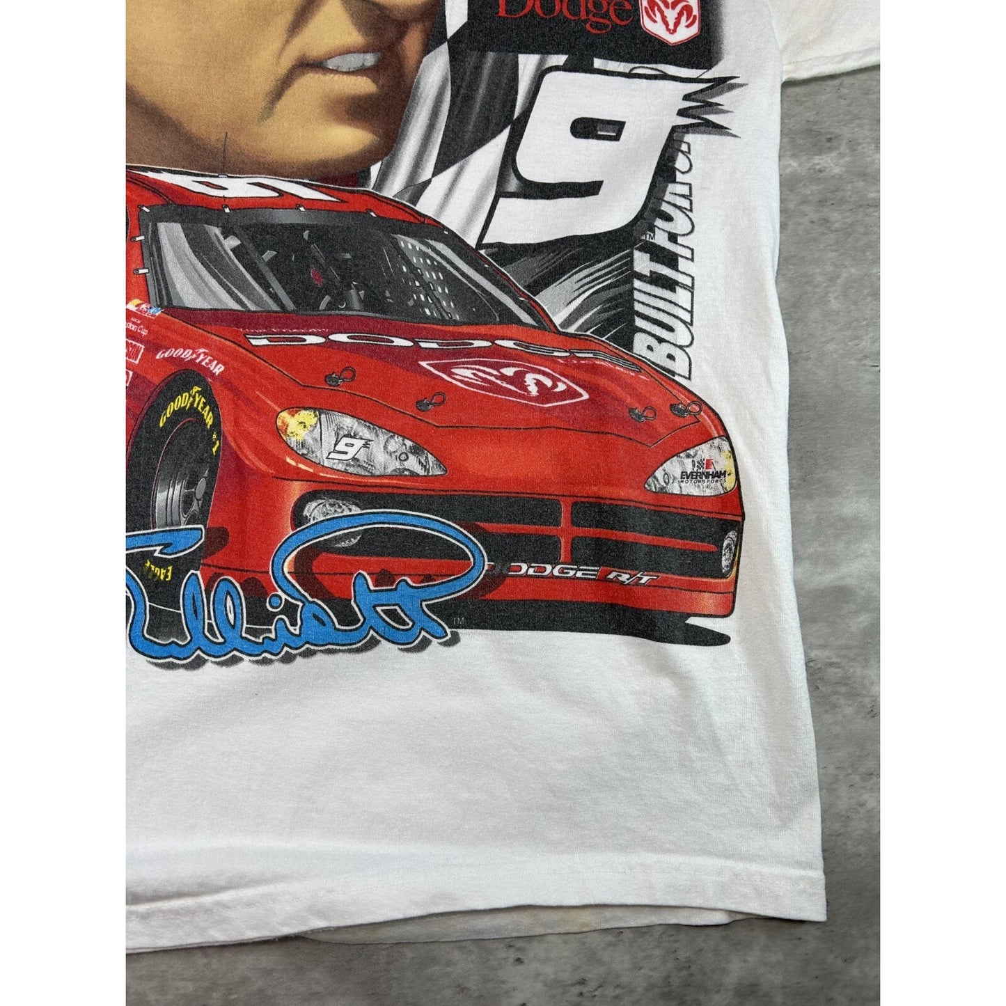 Vintage 2001 Bill Elliot #9 Nascar Making The Move AOP Race T-Shirt Size Large