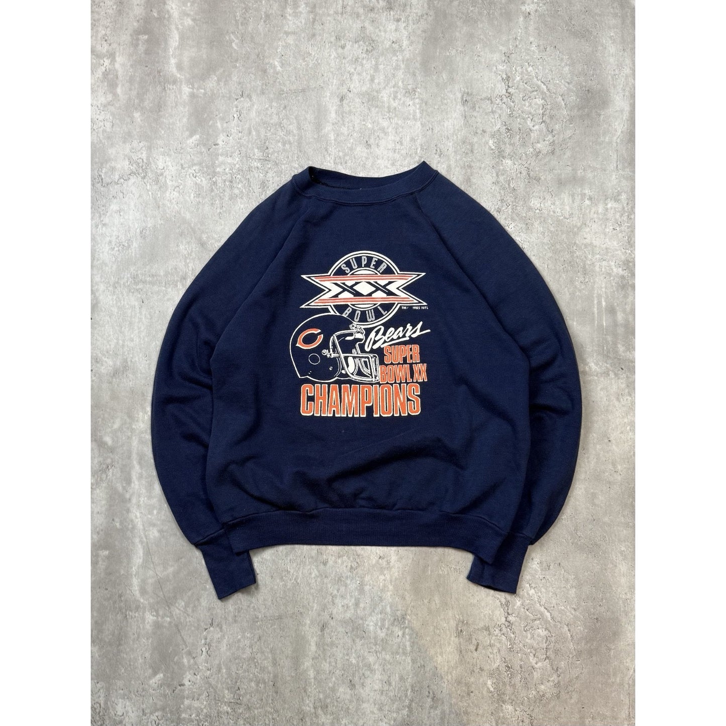 Vintage 1985 Chicago Bears NFL Super Bowl XX Champs Football Sweatshirt Sz Large
