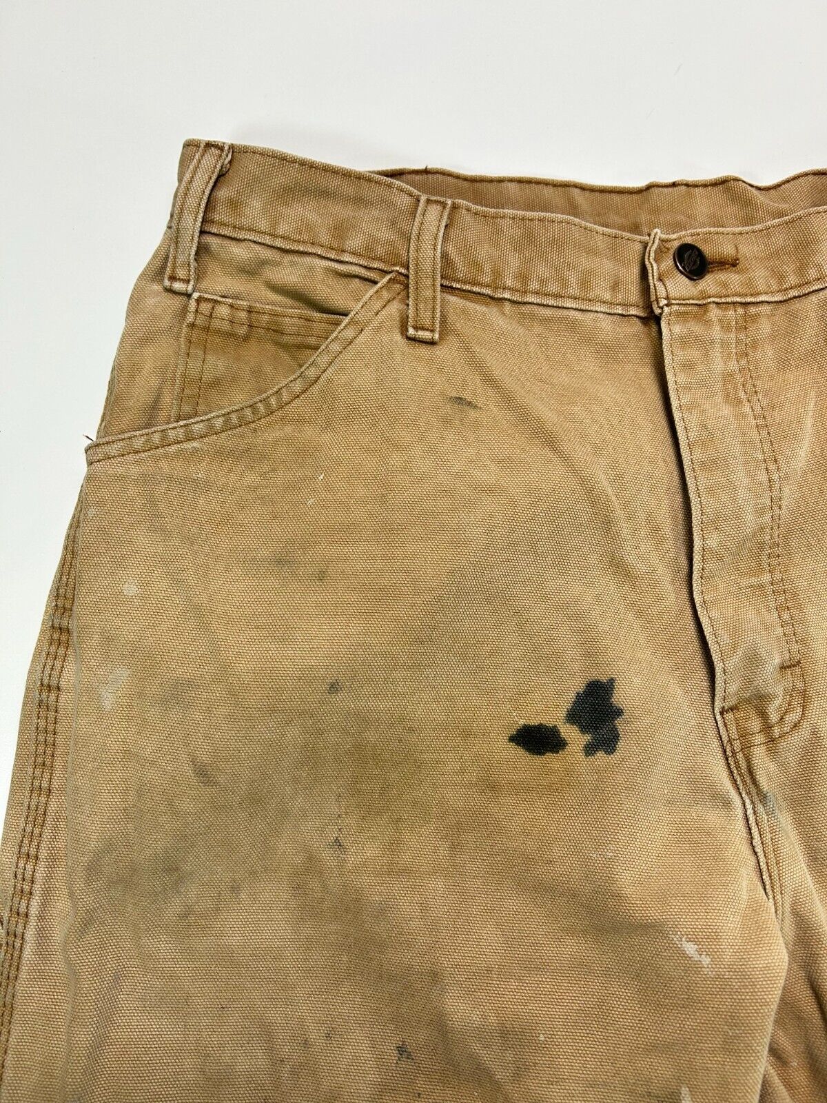 Vintage Dickies Canvas Work Wear Carpenter Pants Size 32W Beige
