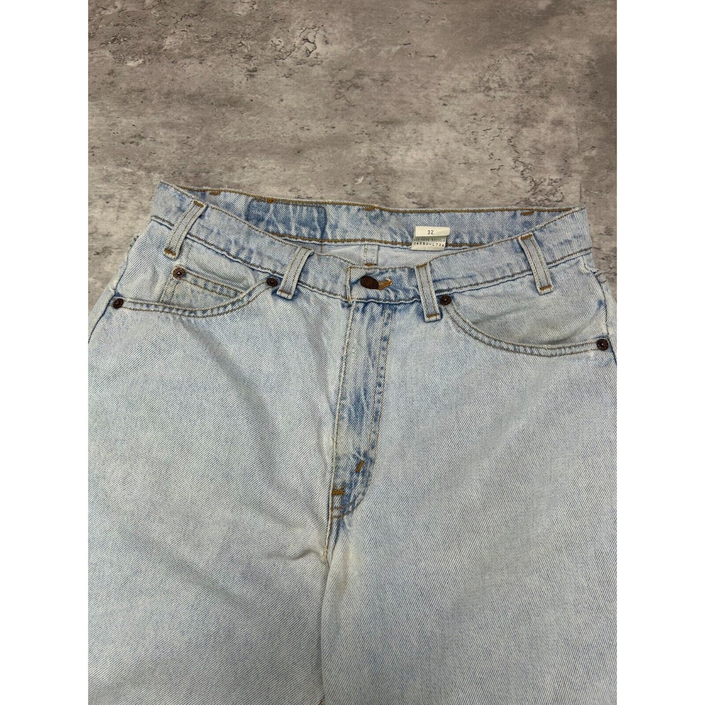 Vintage Levis 550 Orange Tab Relaxed Fit Light Wash Denim Shorts Size 31 Blue