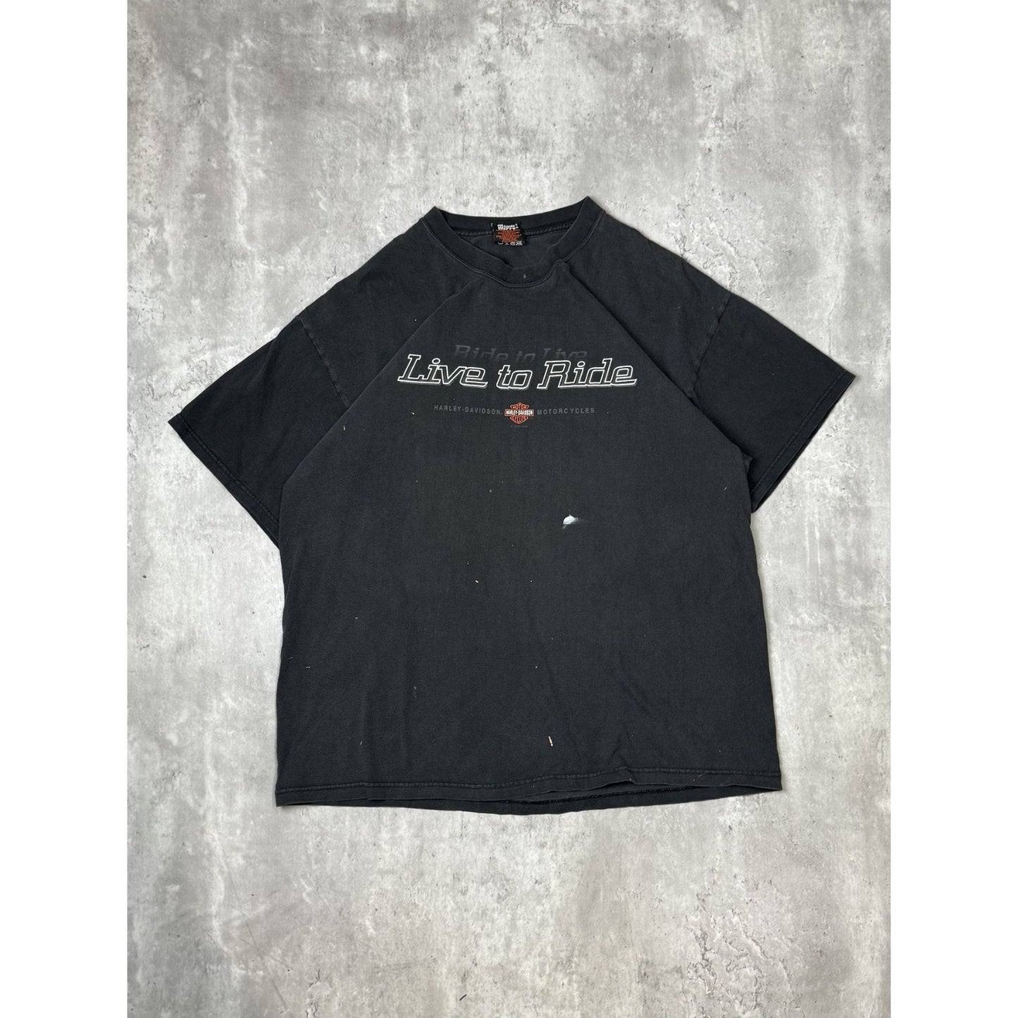 Vintage 2001 Harley Daivdson Live To Ride Spellout Graphic T-Shirt Size XL