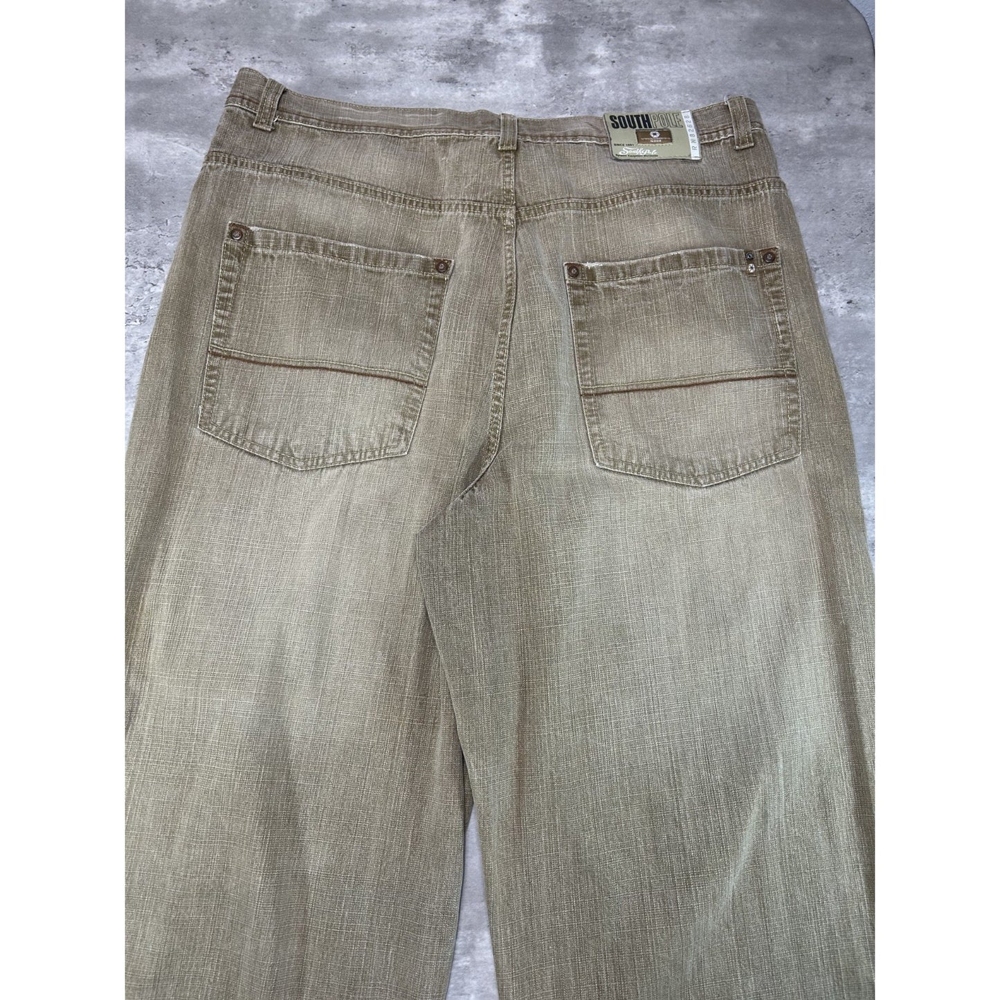 Vintage Y2K South Pole Distressed Baggy Fit Khaki Pants Size 41