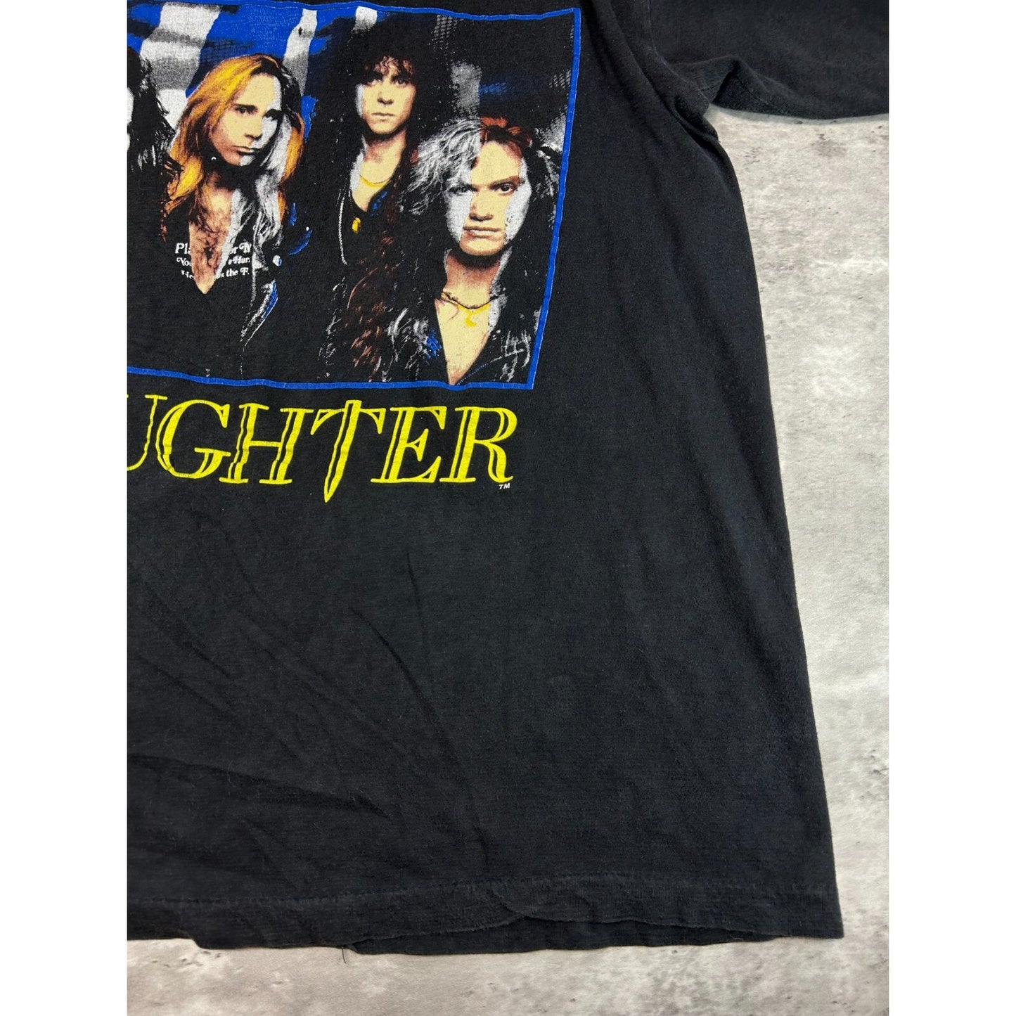 Vintage 1990 Slaughter Stick It To Ya Tour Rock Music Band T-Shirt Size Large