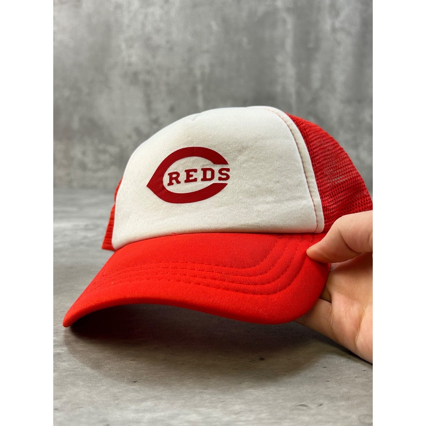 Vintage 80s/90s Cincinnati Reds MLB Graphic Logo Trucker Snapback Hat OSFA