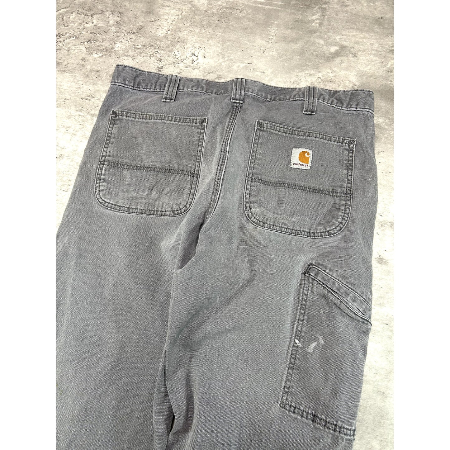Carhartt relaxed Fit Canvas Work Wear Five Pocket Pants Size 34W Gray