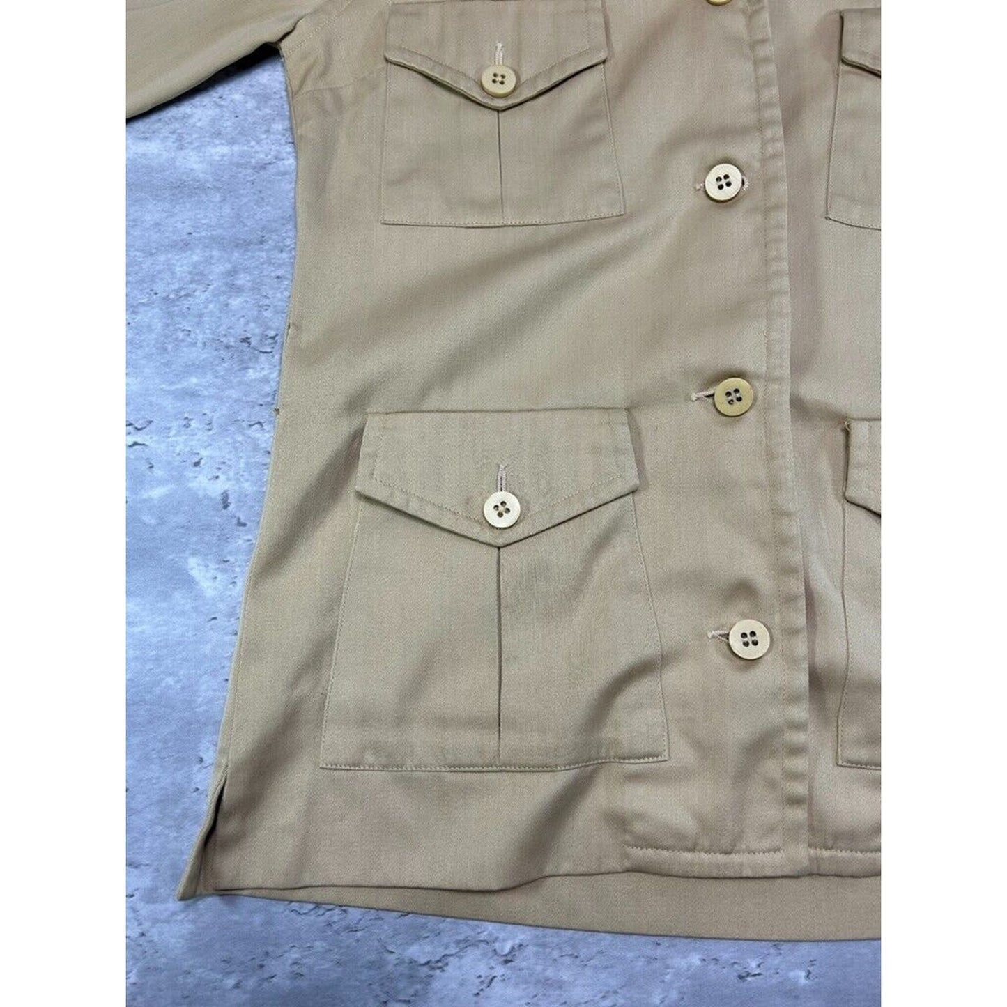 Vintage 1950s/1960s Four Pocket Button Up Shirt Jacket Size Small Yellow