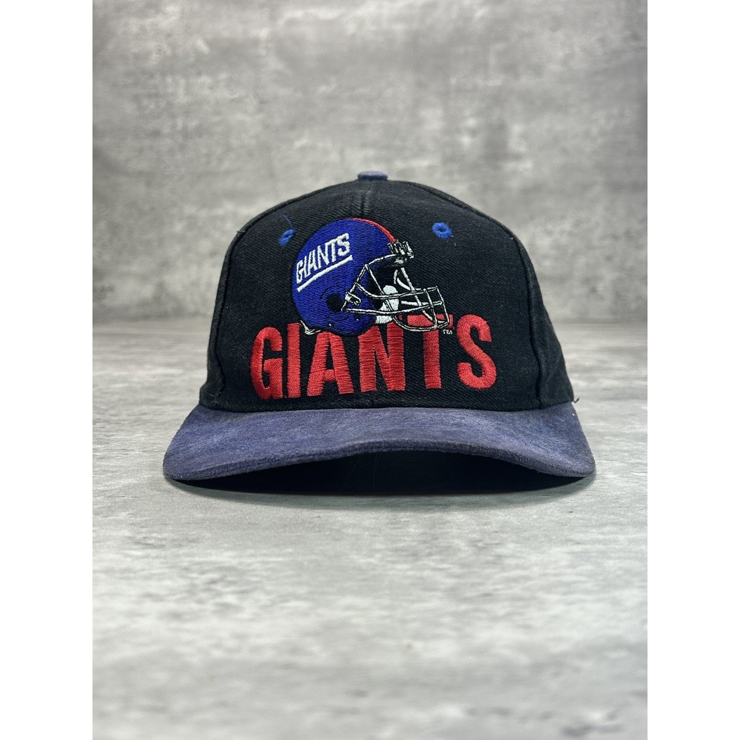 Vintage 90s New York Giants NFL Embroidered Helmet Spellout Snapback Hat OSFA