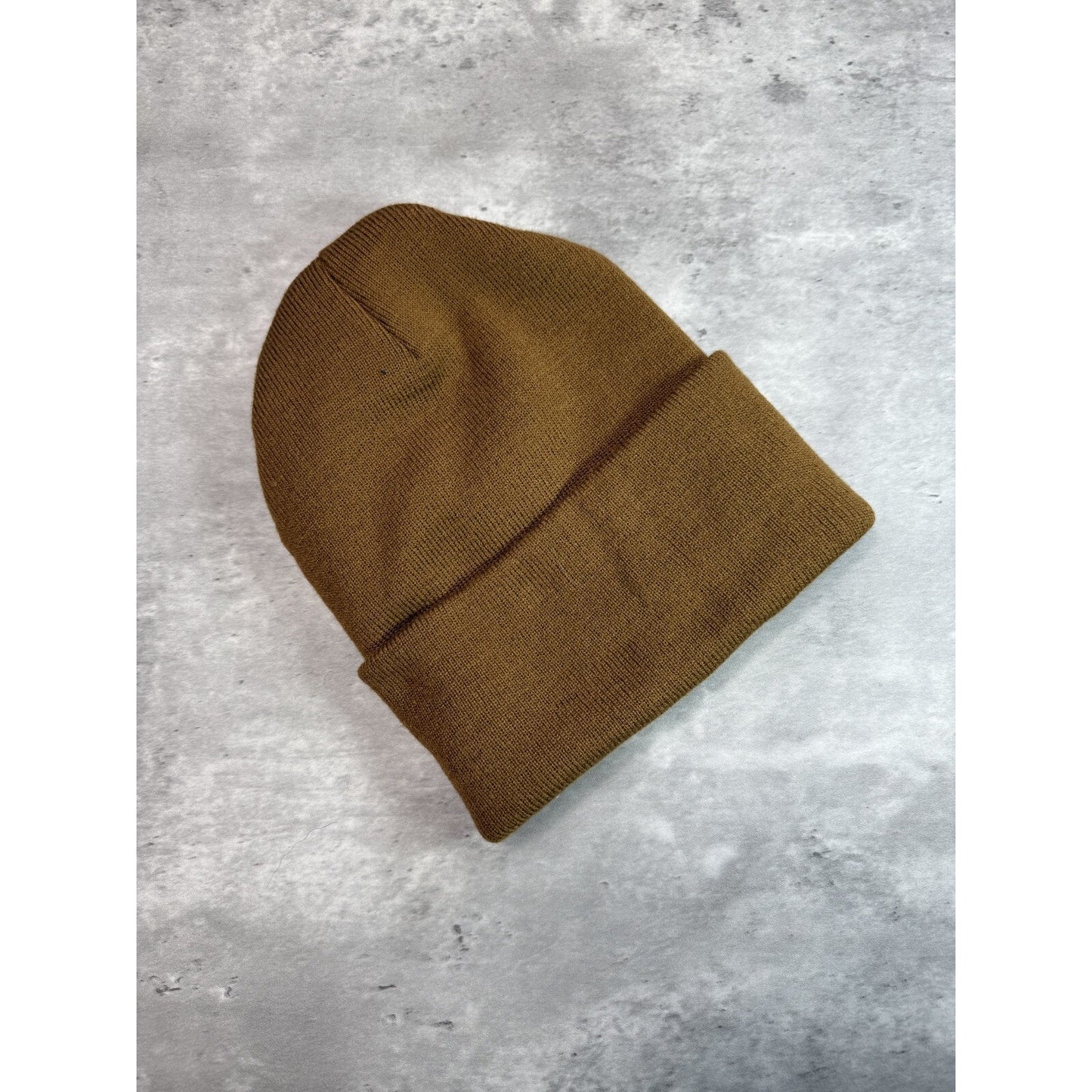 Vintage Carhartt Workwear Embroidered Patch Beanie Hat OSFA Brown
