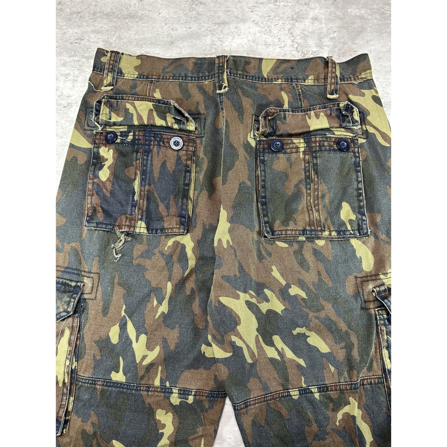 Vintage Halfix Denim Woodland Camo Hunting Cargo Pants Size 35