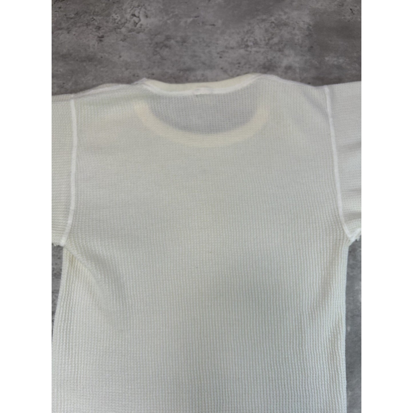 Vintage 80s Cotton Thermal Waffle Print Long Sleeve T-Shirt Size Large
