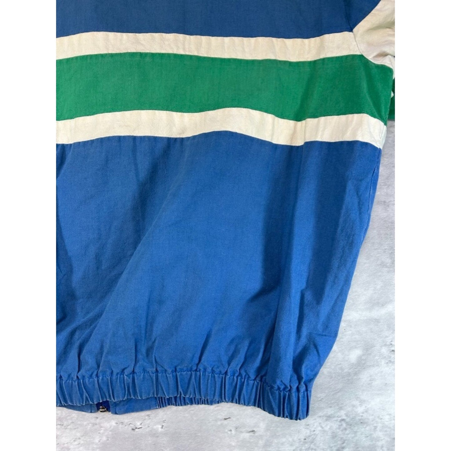 Vintage 80s/90s Full Zip Striped Lightweight Jacket Size Large