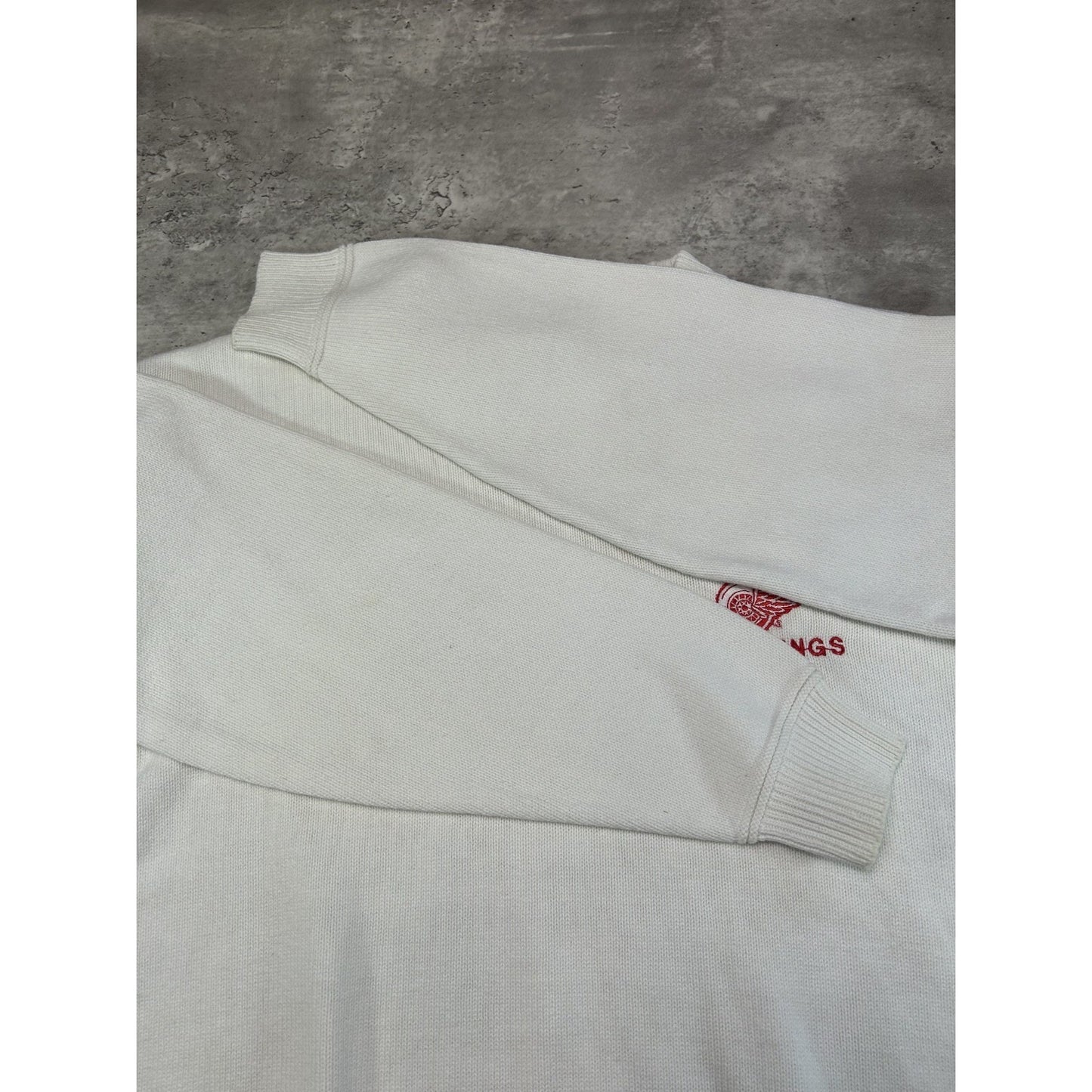Vintage 90s Detroit Red Wings NHL Embroidered Pullover Knit Sweater Size Small