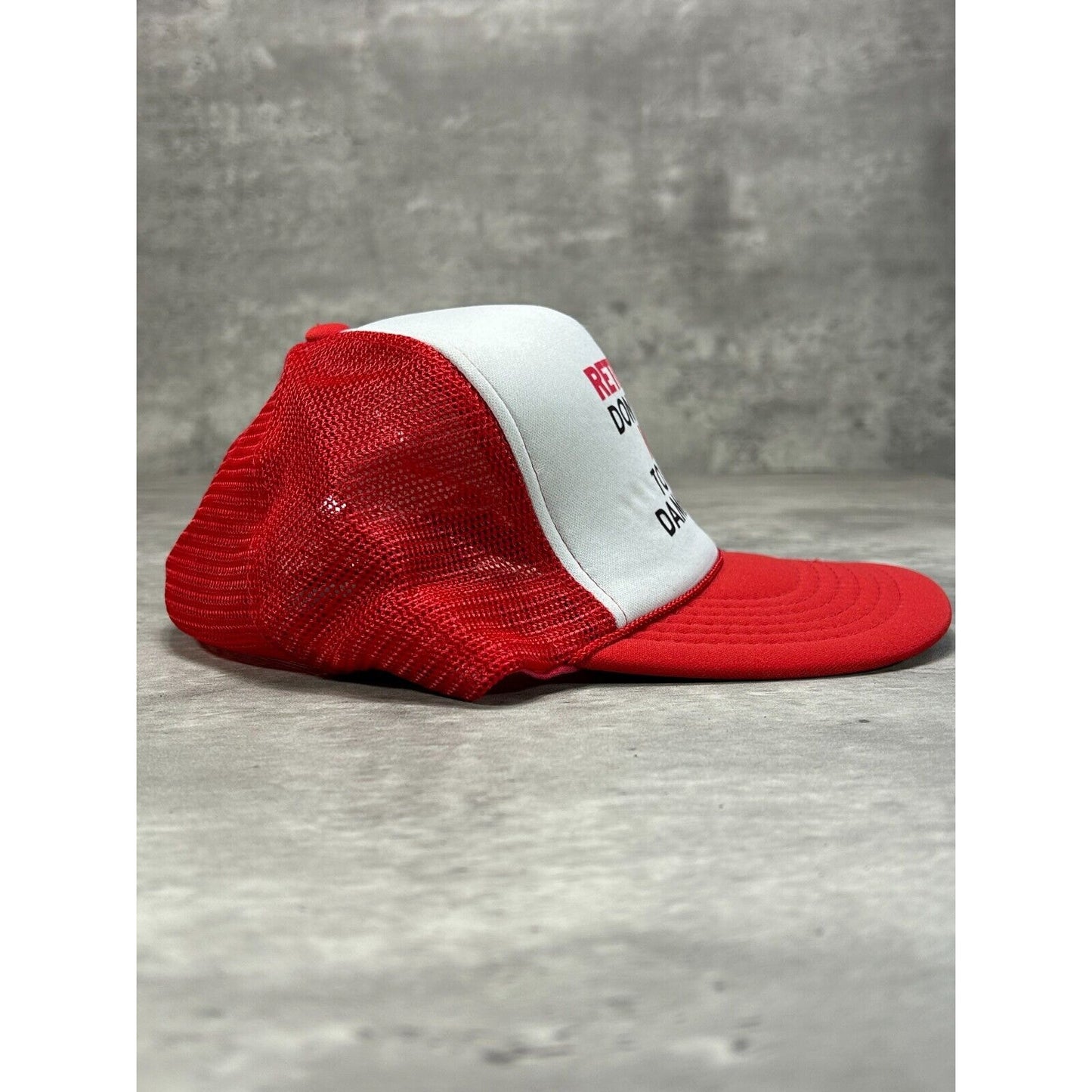 Vintage 80s/90s Retired Comedy Slogan Two Tone Trucker Snapback Hat OSFA