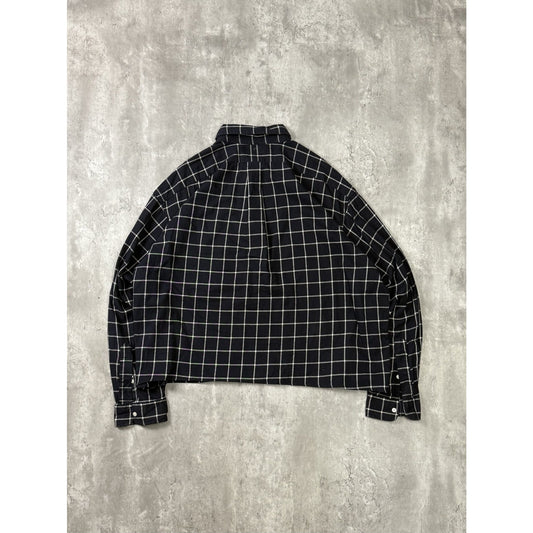 Vintage Polo Ralph Lauren Checkered Reworked Cropped Button Up Shirt Size XL