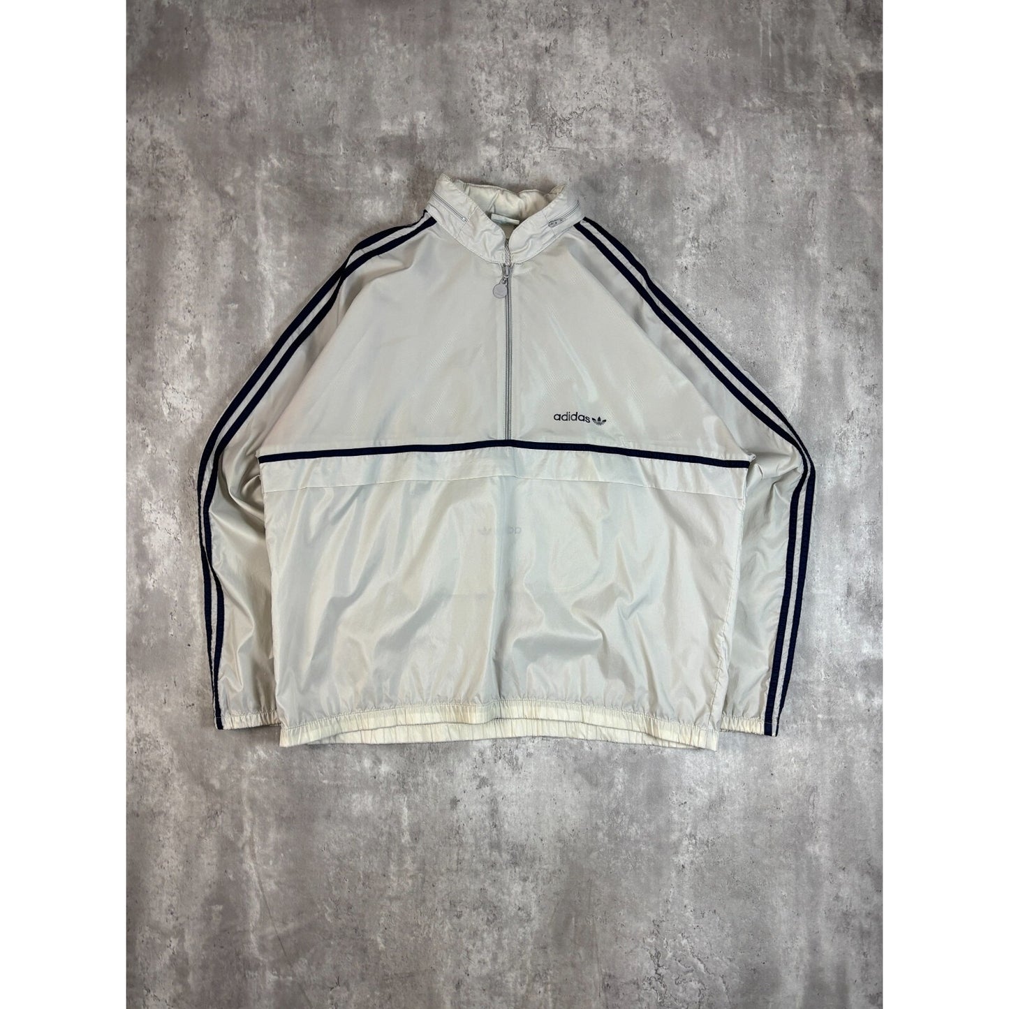 Vintage 90s Adidas Embroidered Spellout Nylon Windbreaker Jacket Size XL