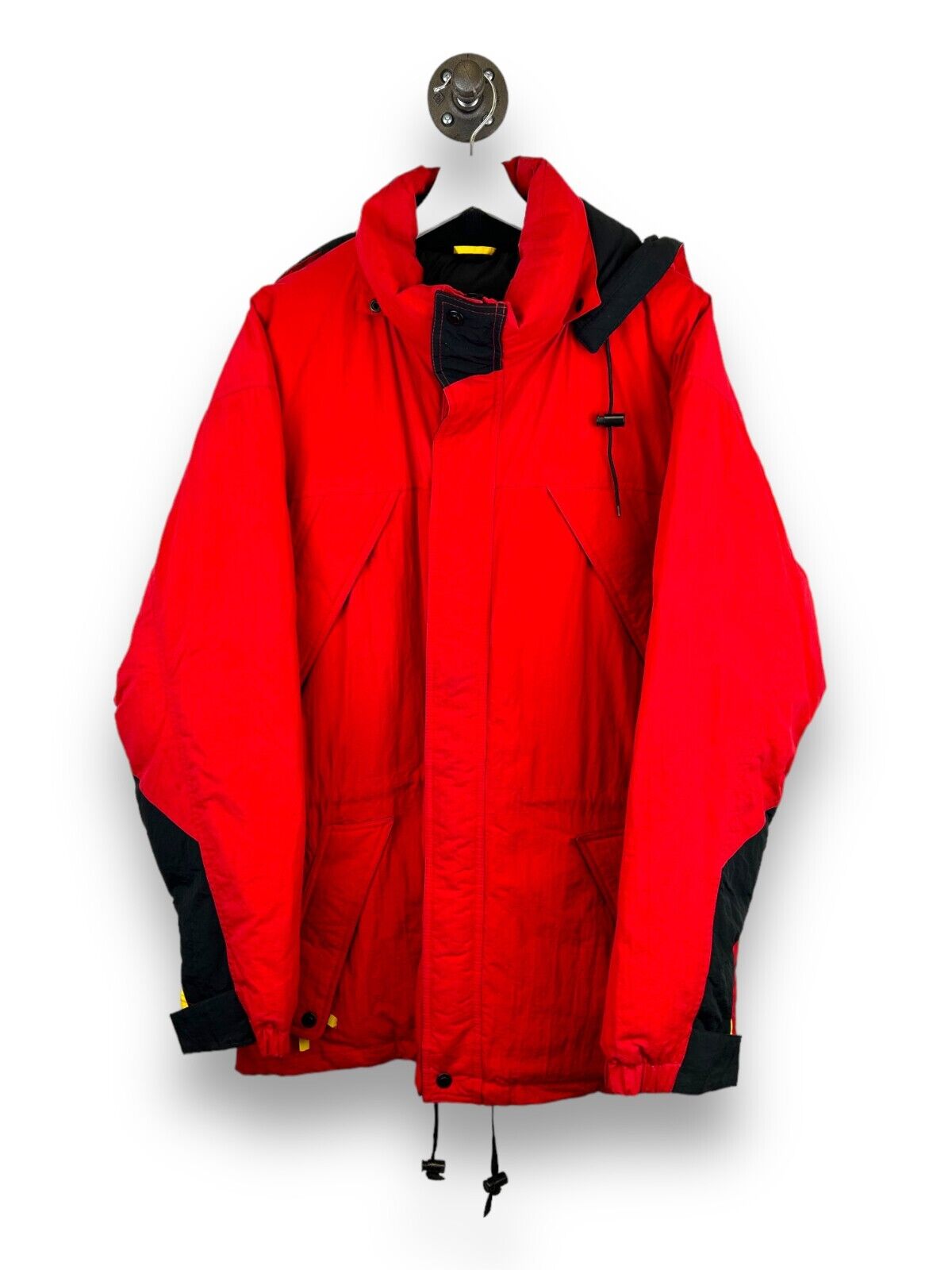 Vintage 90s Marlboro Insulated Cinched Puffer Long Hooded Jacket Size XL