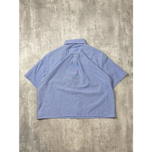 Vintage Chaps Ralph Lauren Short Sleeve Reworked Cropped Button Up Shirt Sz XL