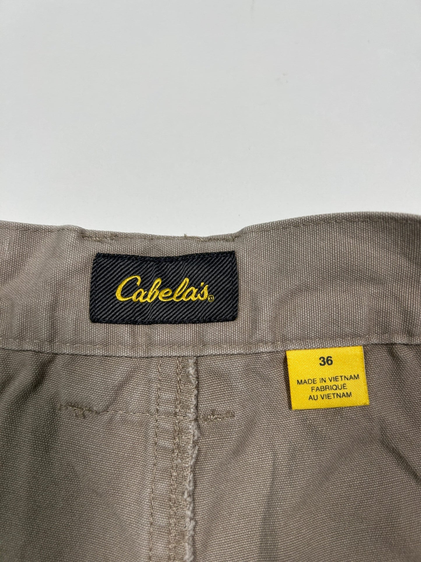 Vintage Calebas Beige Work Wear Carpenters Casual Style Cargo Shorts Size 35W