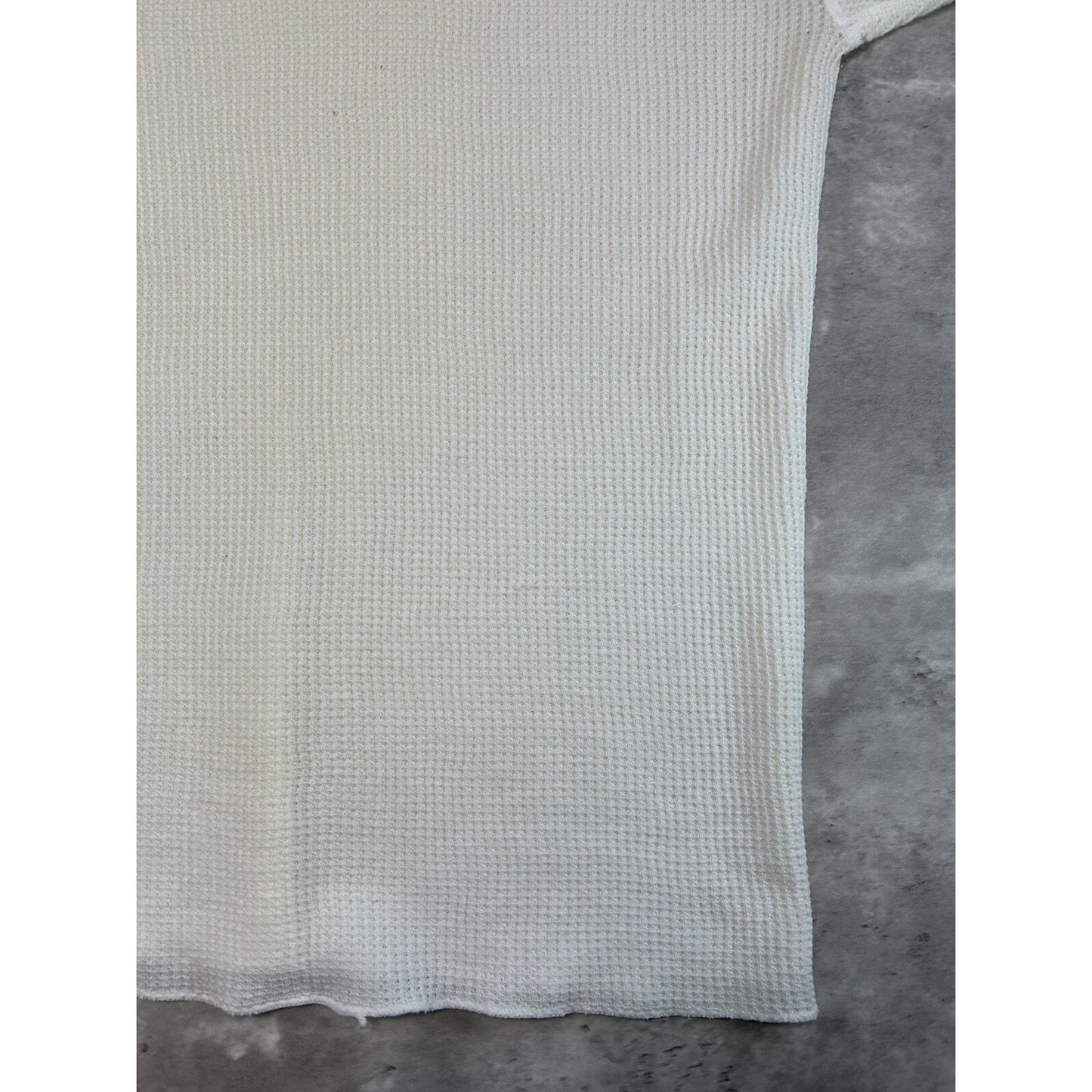 Vintage 80s Cotton Thermal Waffle Print Long Sleeve T-Shirt Size Large