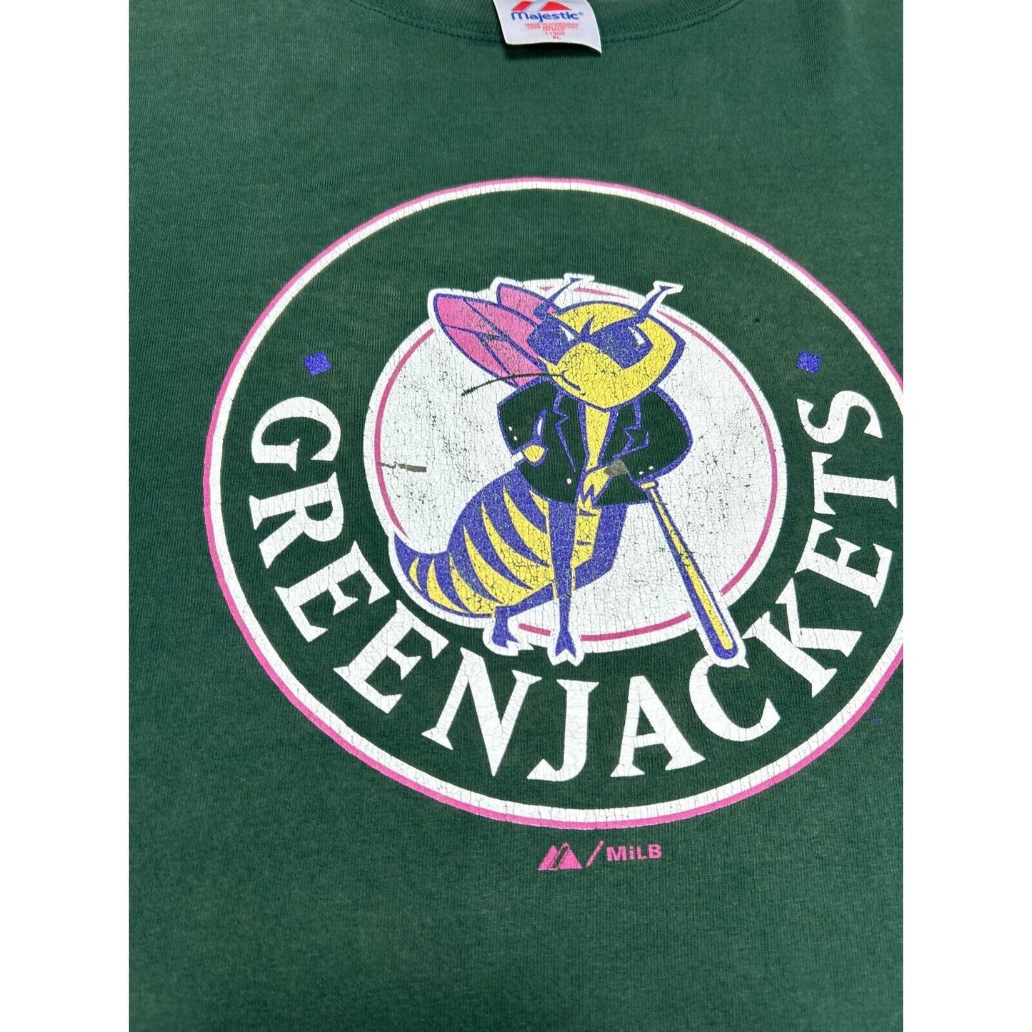 Vintage 90s Augusta Green Jackets MiLB Baseball Graphic T-Shirt Size XL