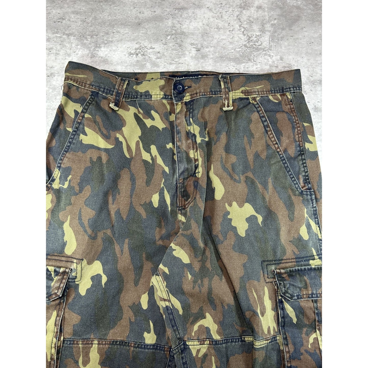Vintage Halfix Denim Woodland Camo Hunting Cargo Pants Size 35