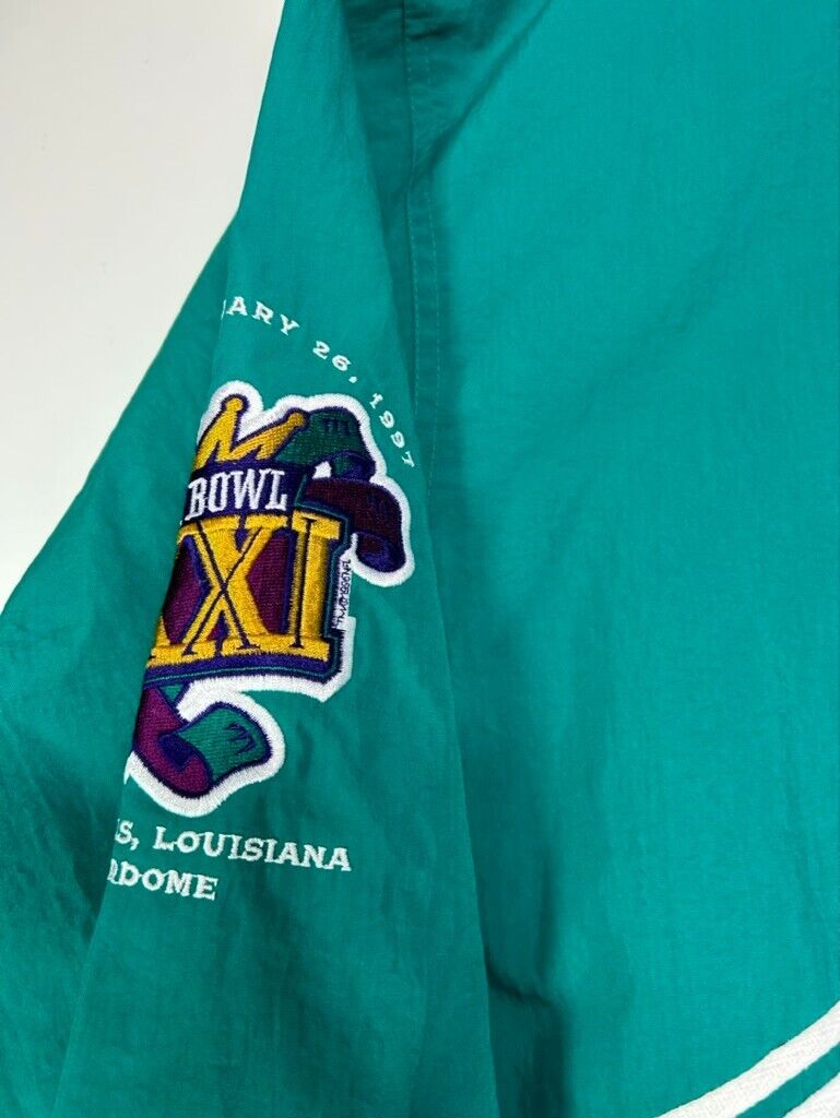 Vintage 1997 Super Bowl XXXI Full Zip Nylon Windbreaker Jacket Size XL