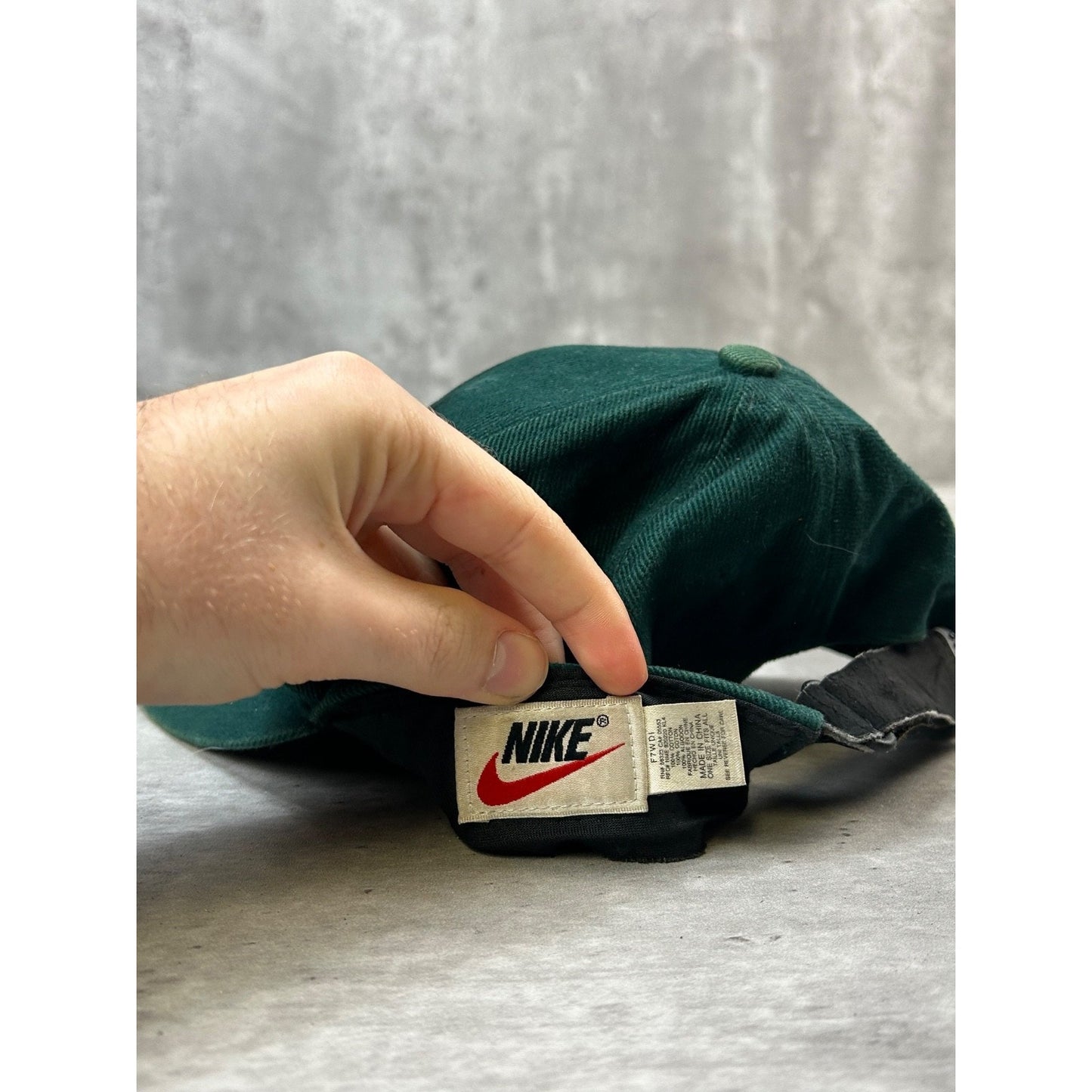 Vintage 90s Nike Gel Swoosh Strapback Hat OSFA Forest Green